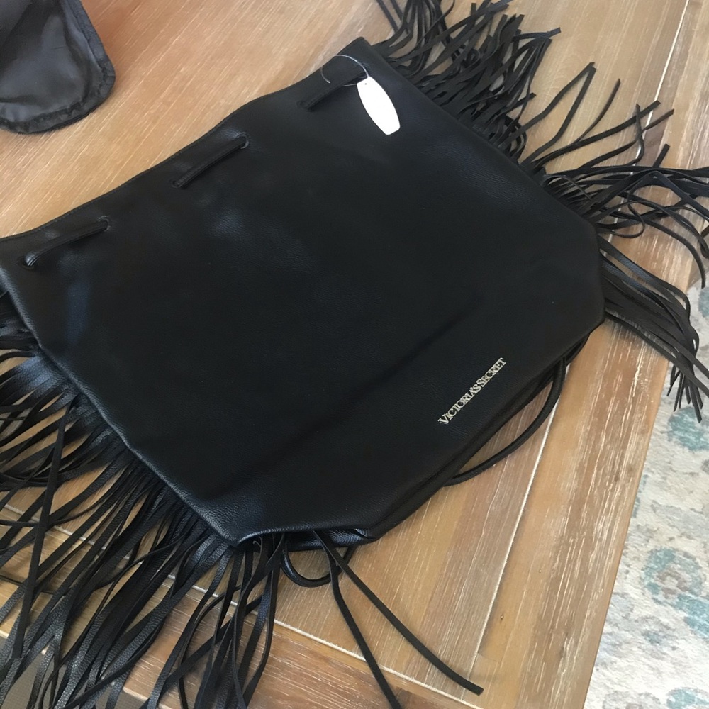 Victoria’s Secret Fringe Backpack in Black NWT